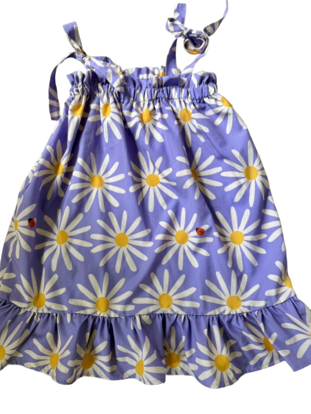 Pepita & Me Elisa Daisy Bug Print Shoulder Strap Dress, Purple